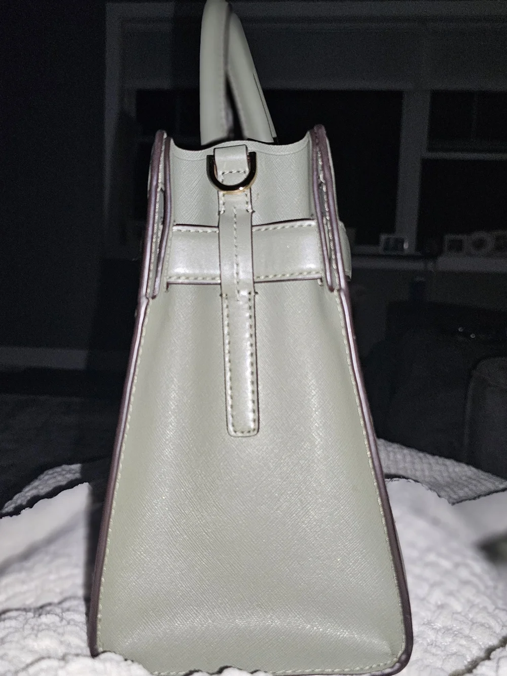 Michael Kors Mint Leather Shoulder Bag with Gold-Tone Hardware